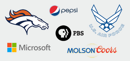 Denver Broncos, Pepsi, USAF, MolsonCoors, PBS, Microsoft